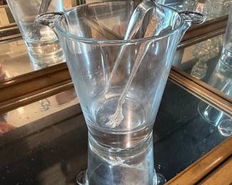 Glass Ice Bucket with Tongs