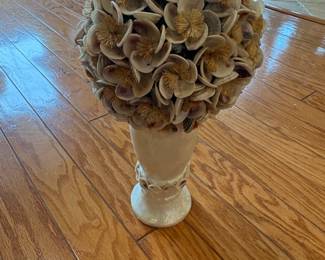 Seashell Floral Arrangement in Ceramic Vase