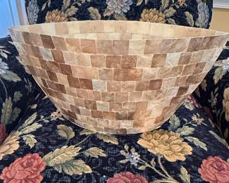 Mosaic Capiz Shell Decorative Bowl