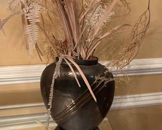 Vintage Ceramic Vase with Decorative Bands second image