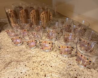 Culver Jeweled Peacock Glassware Set
