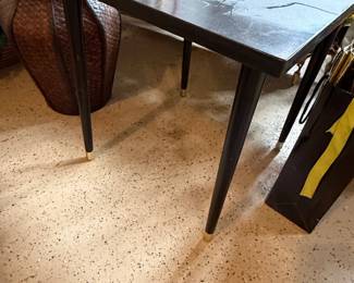 MidCentury Modern Side Table with Brass Ferrules