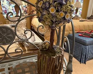 Artificial Hydrangea Topiary Ball with Twig Pot