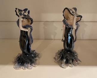 Pair of Heather Goldminc Blue Sky Clayworks Figurines of Women