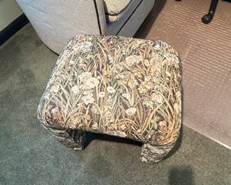 Vintage Floral Upholstered Ottoman