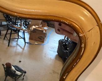 Ornate Gilt and Cream Scalloped Wall Mirror second image