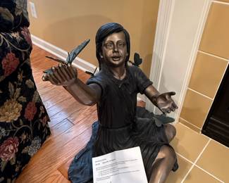 Girl with Butterflies Statue