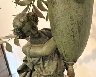 Maitland Smith Bronze Figural Pedestal Urn second image