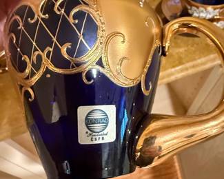 Konrad Handarbeit CSFR HandPainted Gilded Cobalt Blue Tea Set third image
