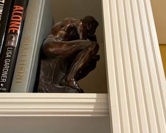 The Thinker Sculpture Bookends  Bronze Finish