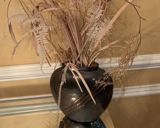 Vintage Ceramic Vase with Decorative Bands