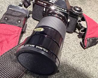 Pentax ME Super mm SLR Camera with Kalimar mm Lens and Vivitar Flash