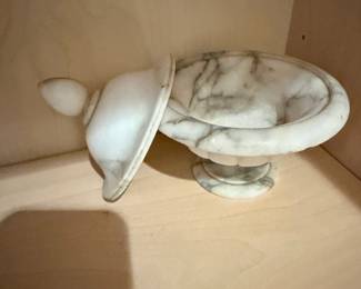 Vintage Alabaster Pedestal Urn with Lid second image