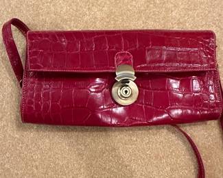 Michael Rome Designs Genuine Leather Croco Embossed Clutch second image