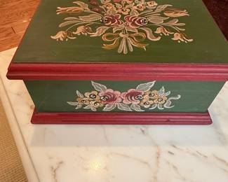 HandPainted Folk Art Wooden Keepsake Box