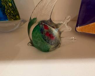 Murano Style Blown Glass Fish Figurine