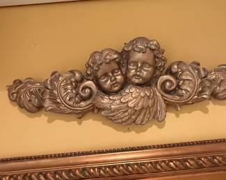 Ornate Double Cherub Mirror Frame Applique