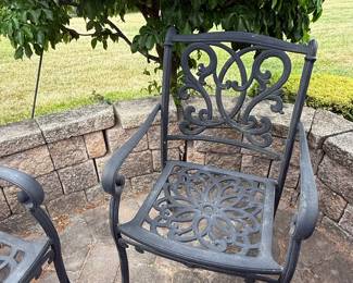 Cast Aluminum Patio Set with Two Chairs and a Side Table second image