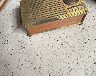 Vintage Brass and Wood Portable Transistor Radio