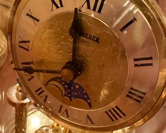 Scherer Quartz Glass Dome Mantel Clock with Moon Phase second image