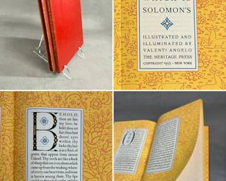 The Song Of Songs Which Is Solomon’s, illustrations and illuminations created by artist Valenti Angelo, hardcover with slipcase, 1935 Heritage Press