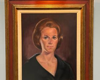 A vintage signed Diana Neville pastel painting, female portrait, framed, dated '67. Measures 28-1/2" H x 24-1/2" W. Diana Neville Knowles, an accomplished artist, has completed more than 20,000 portraits in pure-pigment pastel crayon, oil and watercolor. Her portrait of former first lady Patricia Nixon hangs in the Presidents’ Wives collection at the Smithsonian Institute in Washington.