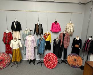 Fabulous vintage clothing including items from Tory Burch, Ralph Lauren, DKNY, Givenchy, Pendleton, Henri Bendel, Christian Dior, The North Face, alonng with antique/vintage Asian clothing and textiles