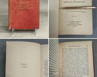 Told Out of Court by Members of the Chicago Bench and Bar, hardcover red cloth covered boards with gilt lettering, copyright 1909 by P. G. Smyth