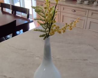 IKEA Salong Handblown White Glass Vase