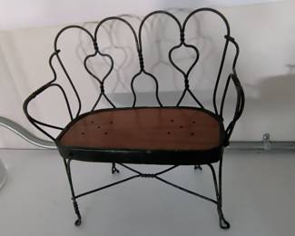 Wrought Iron Ice Cream Parlor Style Bench