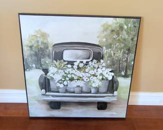 Stupell Industries White Flower Blossoms Farm Truck Country Canvas Wall Art