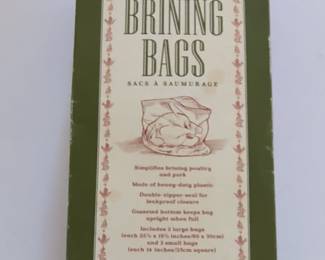 Williams Sonoma Brining Bags and Vintage Black Speckled Enamelware Roaster Pot