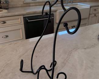 Abstract Wrought Iron Figural Display Stand