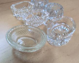 Set of 5 Crystal Glass Salt Cellars