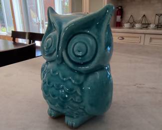 Turquoise Ceramic Owl Figurine