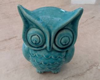 Turquoise Ceramic Owl Figurine