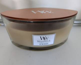 WoodWick "At The Beach" Jar Candle with Wooden Lid
