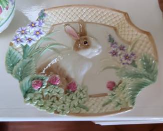 Fitz and Floyd Botanical Bunny Canape Plate