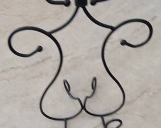 Abstract Wrought Iron Figural Display Stand