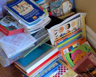Assorted Children's Educational Books and Craft Supplies