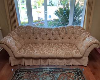 Henredon Tufted Floral Sofa