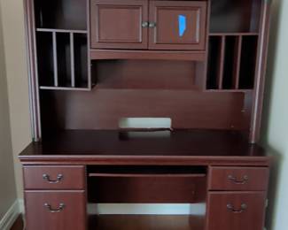 Sauder Heritage Hill Cherry Finish Computer Desk with Hutch