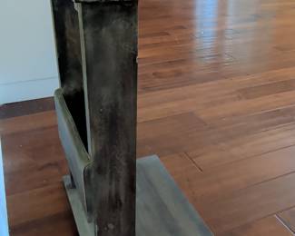 Rustic Wooden C-Table with Magazine Rack