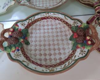 Fitz & Floyd "Jolly Old St. Nick" Christmas Serving Platter