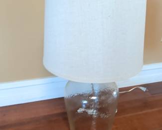 Brass Swing Arm Floor Lamp with Glass Jar Table Lamp