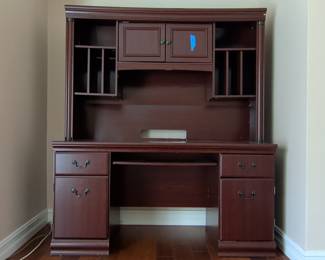 Sauder Heritage Hill Cherry Finish Computer Desk with Hutch