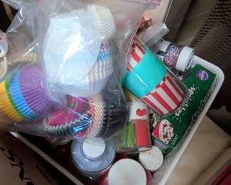 Assorted Baking Supplies - Cupcake Liners and Sprinkles