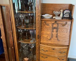 Antique side-by-side secretary/bookcase.