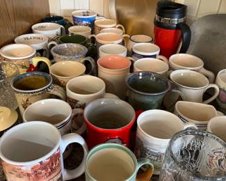 Fun selection of more than 50 coffee cups.