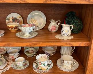 Large collection of vintage cup, and saucer sets, including Paragon, Schumann, Royal Winton, Lefton, Merit, Royal Doulton, Royal Tara, Royal Chelsea, and many others.
